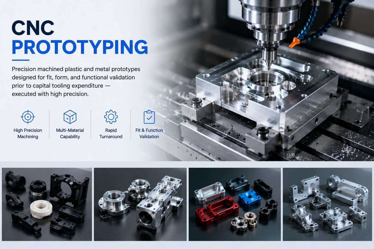 CNC prototyping for plastic and metal parts validation