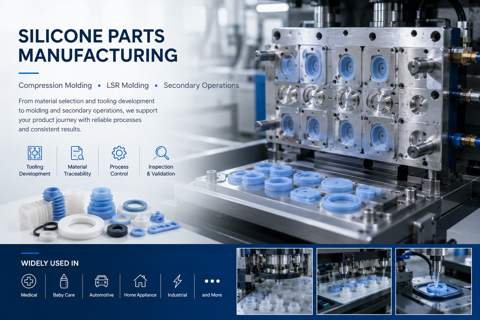 Precision silicone and plastic component manufacturing